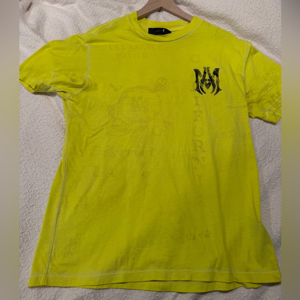 AMIRI Neon Yellow Graphic Tee